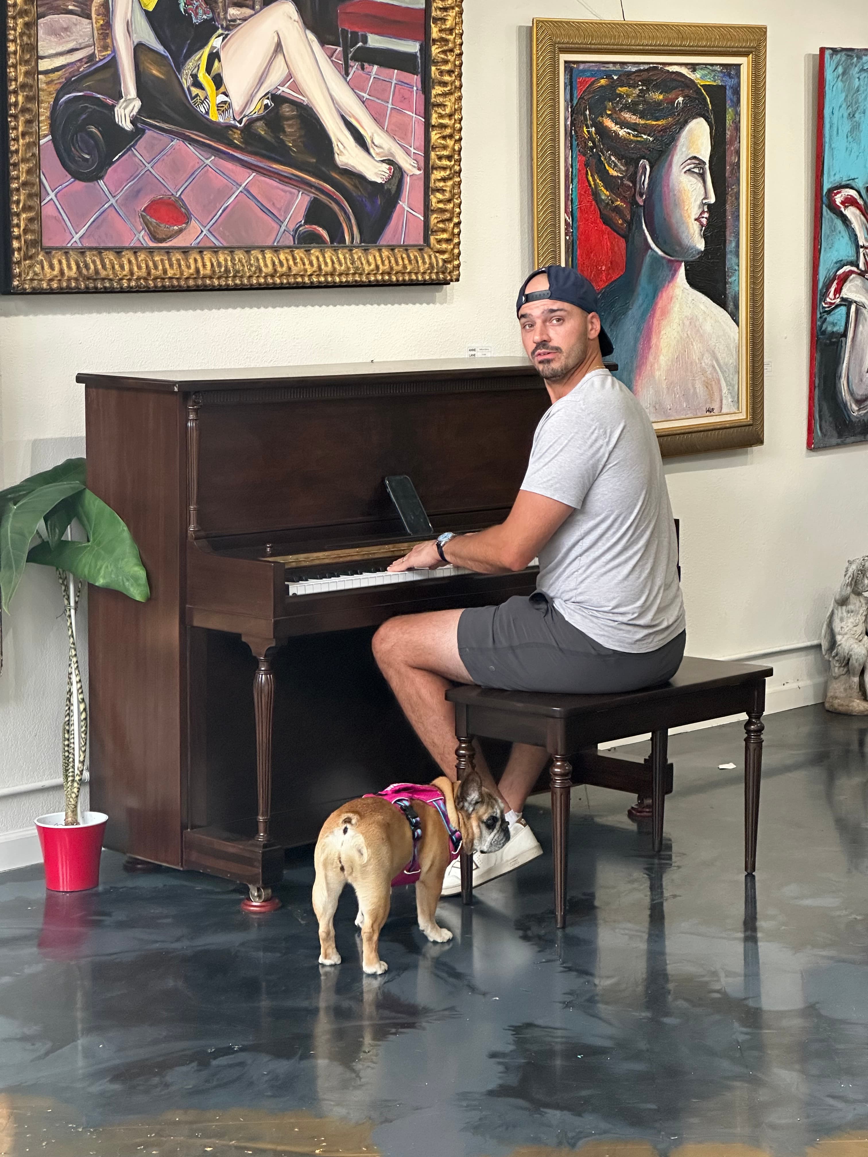 Carmine DiCesare, founder of 88 Again, with a rescued piano